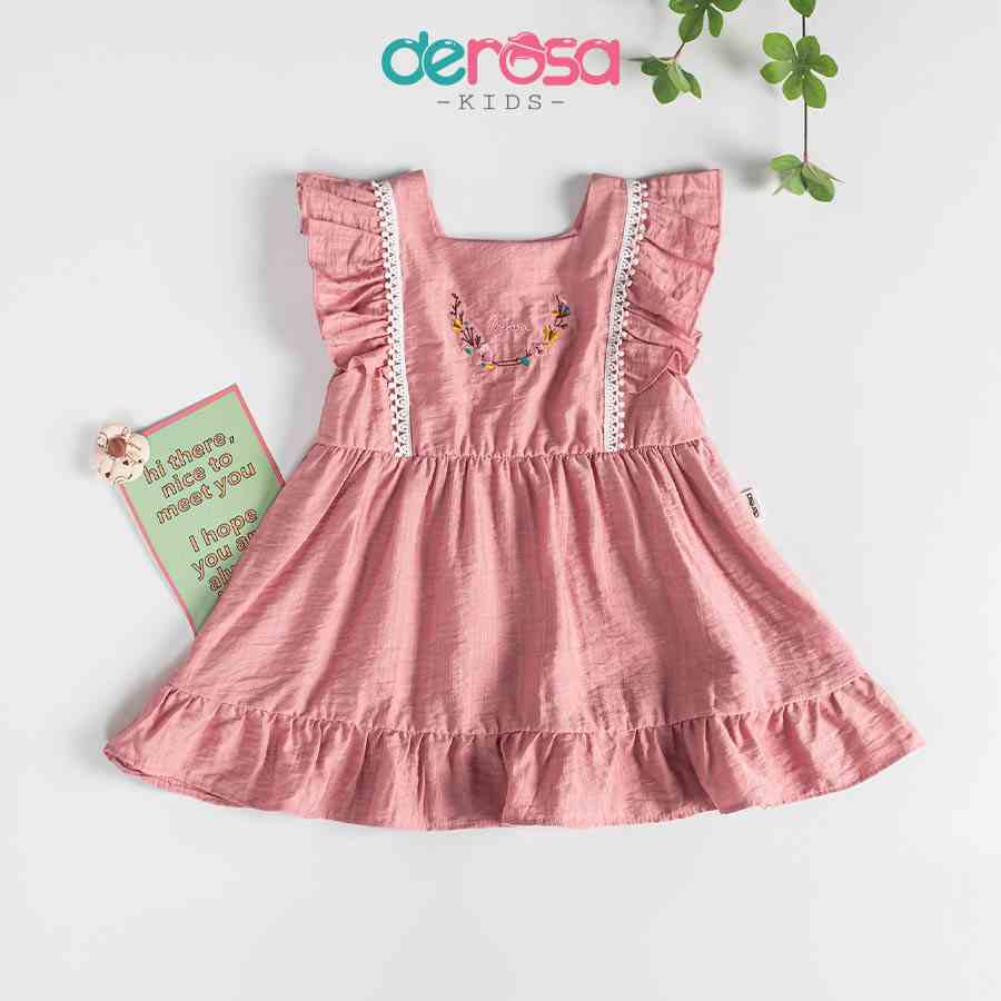 Váy hai dây bé gái DEROSA KIDS đầm mùa hè cho bé từ 9 - 36 tháng DSB23-180V