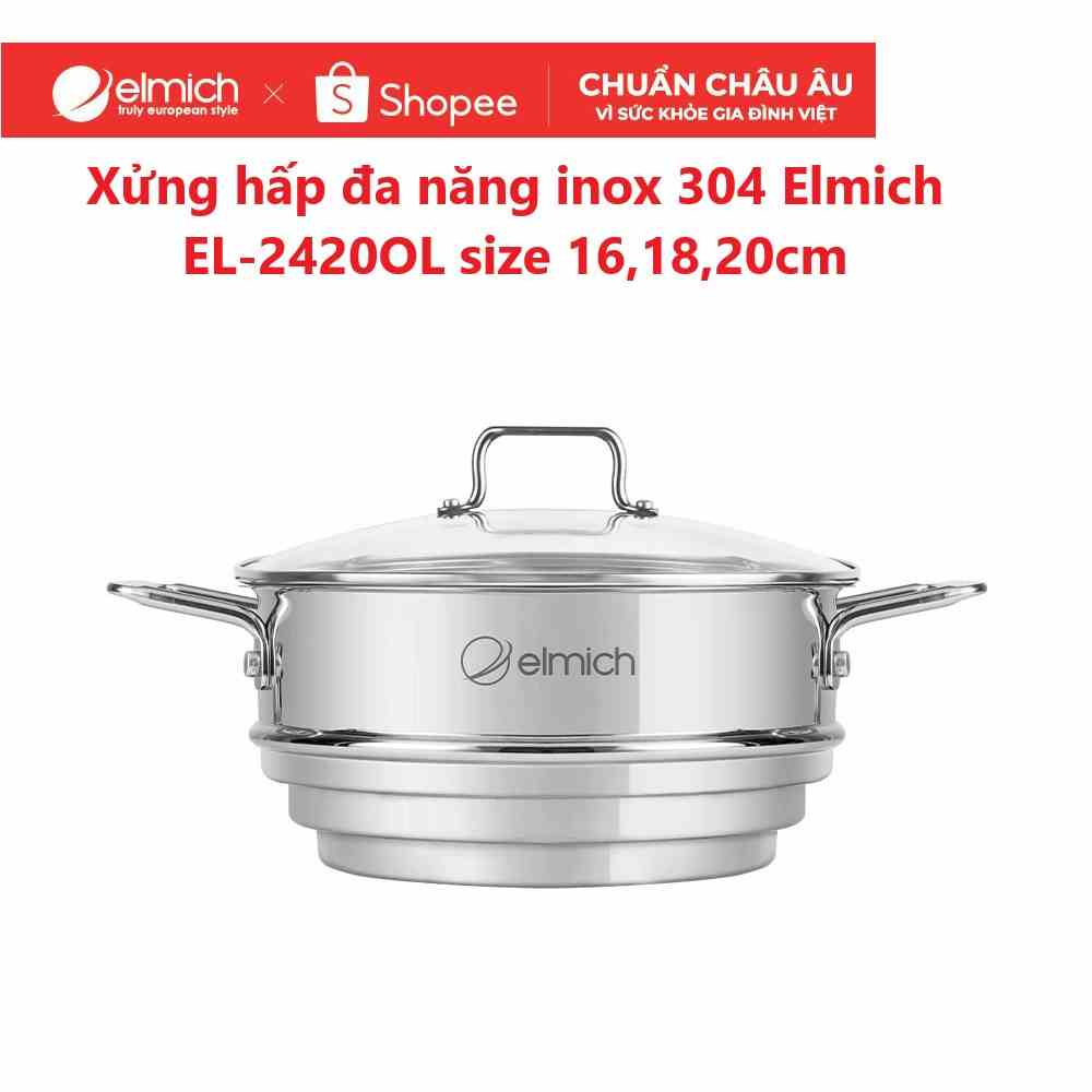 Xửng hấp đa năng Inox 304 Elmich EL-2420OL size 16,18,20cm