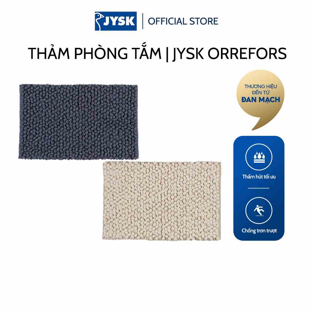 Thảm phòng tắm | JYSK Orrefors | polyester/cotton | nhiều màu | R60xD90cm