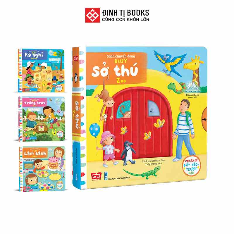 Sách tương tác - Sách chuyển động - Busy - Combo 6 chủ đề cho bé 0 - 6 tuổi - Đinh Tị Books