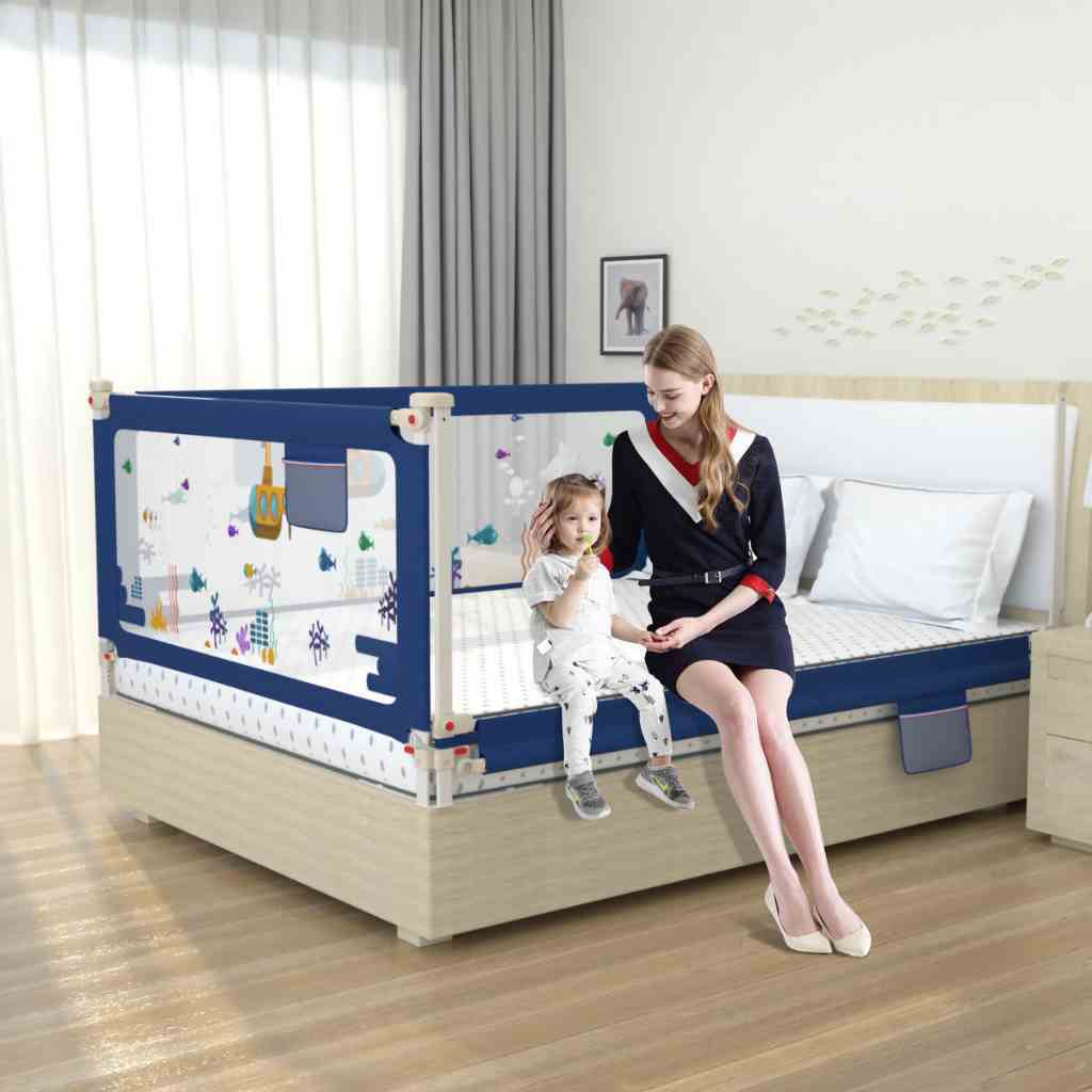 [GIAO HOẢ TỐC] Thanh chắn giường cho bé KidAndMom BR02 cao cấp thiết kế chống kẹt, chống vấp ngã, độ cao 75-105cm