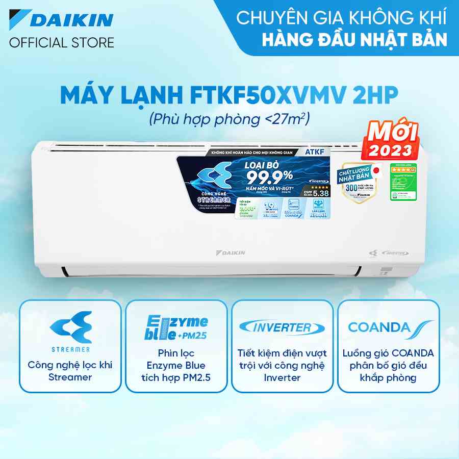 [Miễn phí công lắp] Model mới 2023 - Điều Hòa Inverter FTKF50XVMV 2HP (18.000TBU) - Hàng chính hãng