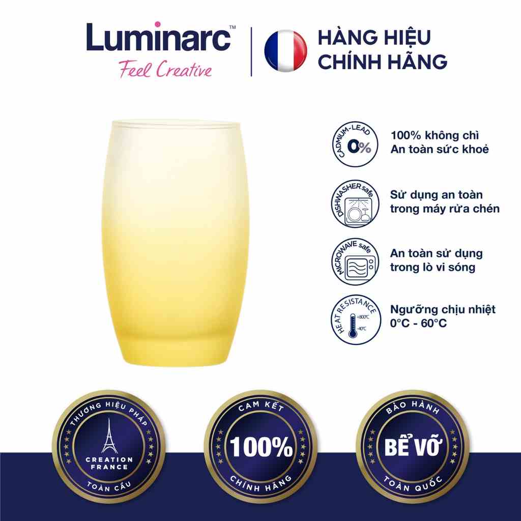 [Mã BMLTA35 giảm đến 35K đơn 99K] Bộ 2 Ly Cao Thuỷ Tinh Luminarc Salto Frost Yellow 350ml - LUSAQ3174