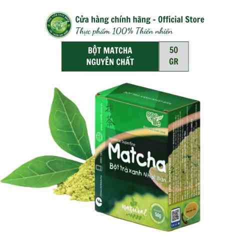 Hộp 50gr Bột Matcha Trà Xanh Nhật Bản ONELIFE 100% nguyên chất, hòa tan uống liền, giảm cân, không đường