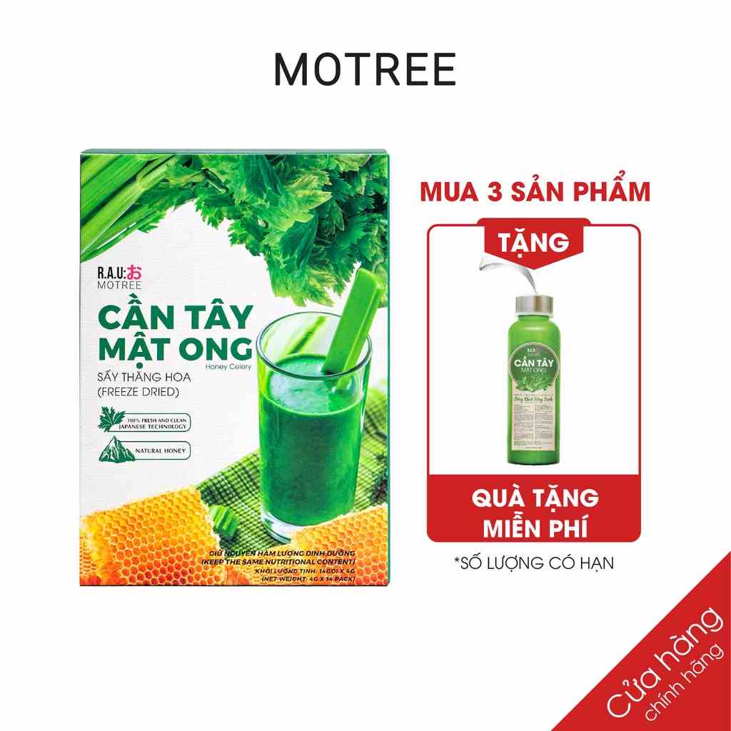 [Mã BMLTB200 giảm đến 100K đơn 499K] Cần Tây Mật Ong Motree - Giảm Cân Đẹp Da Detox Cơ Thể hộp 14 gói 50g