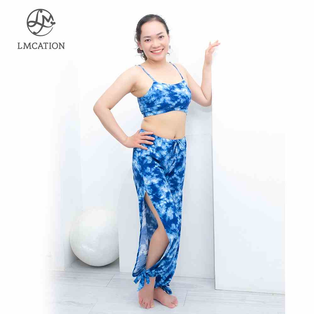 [Mã BMLTA35 giảm đến 35K đơn 99K] Bộ Đồ Thể Thao Nữ LMcation - Áo bikini Elisa & Quần dài đa năng Dani - Màu xanh dương