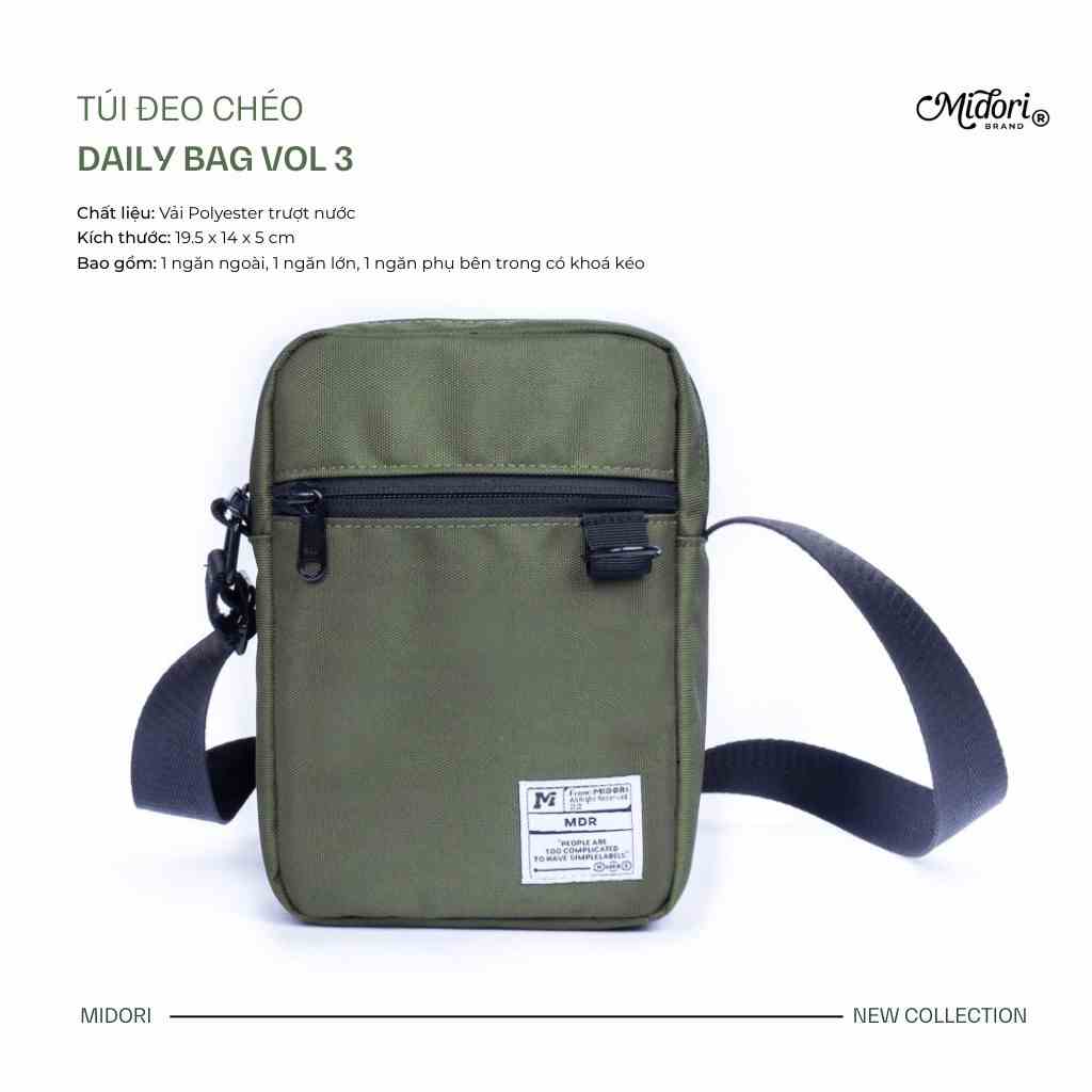 Túi đeo chéo thời trang nam nữ cao cấp Daily Bag Chất liệu chống thấm nước Local Brand Mi Midori