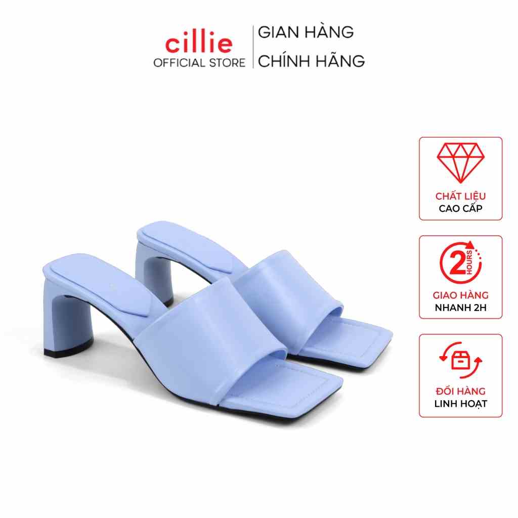 Guốc Cao Gót Nữ Cillie Mũi Vuông Gót Vuông Chắc Chắn 1153