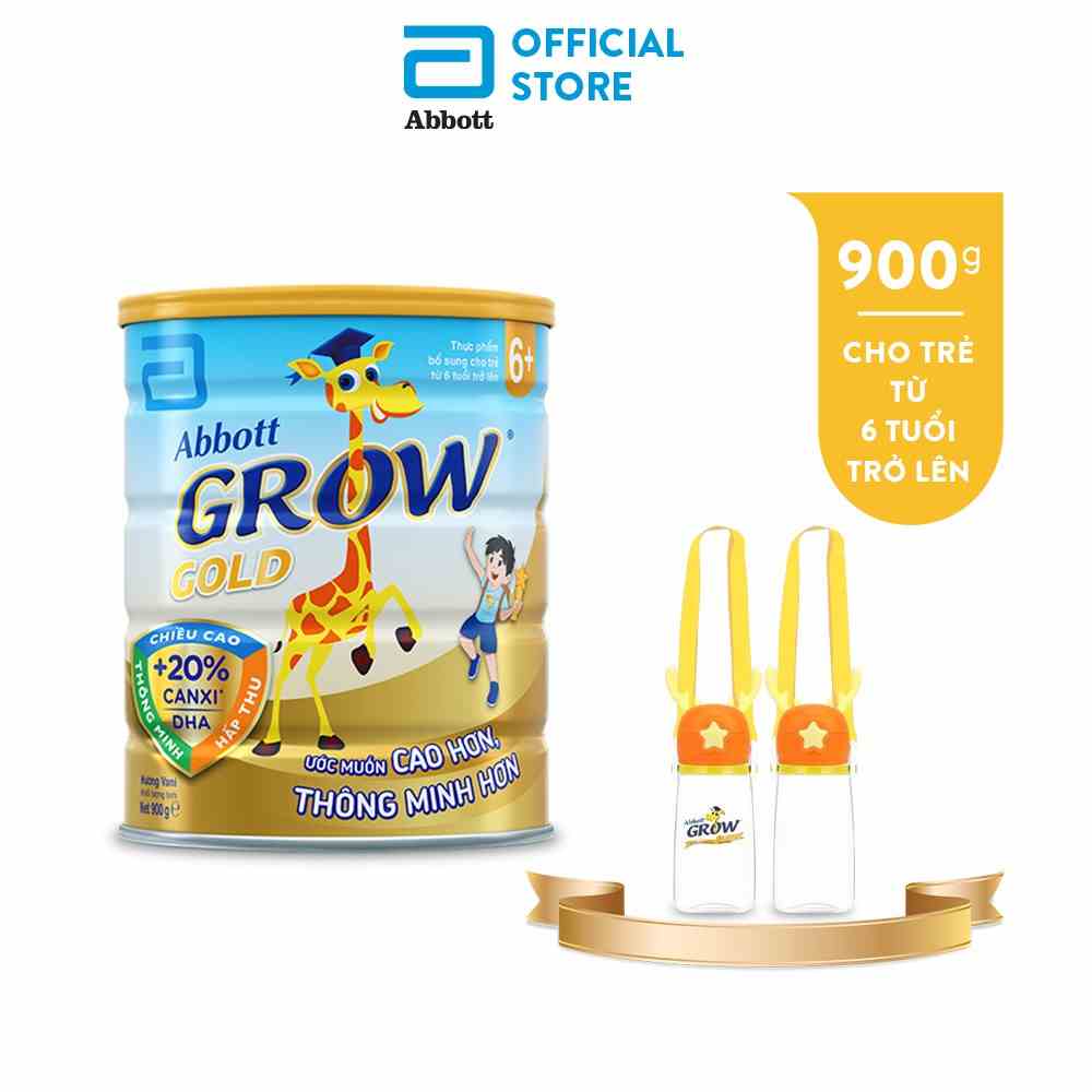 [Tặng bình nước Grow] Sữa bột Abbott Grow 6+ 900g/lon