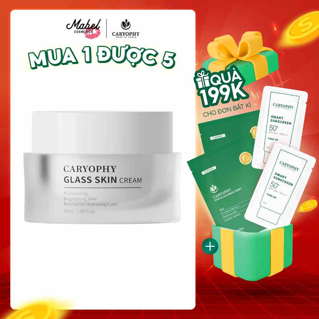 Kem dưỡng ẩm trắng da Caryophy Glass Skin Cream 50ml