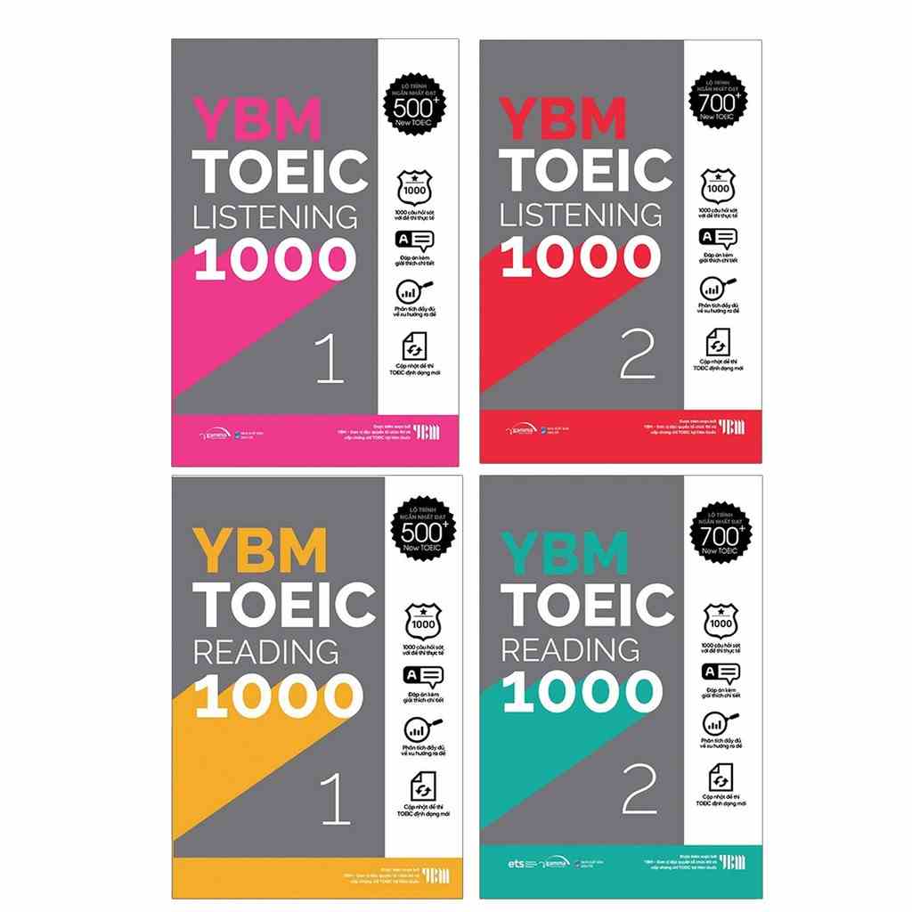 [Mã BMLT30 giảm đến 30K đơn 299K] Sách - Combo YBM TOEIC 1000 (Trọn Bộ 4 Cuốn)