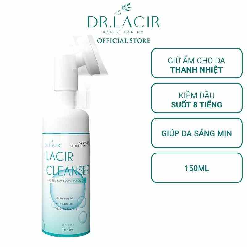 Combo sữa rửa mặt bạc hà kiềm dầu Lacir Cleanser DR.LACIR 150ml và Toner tinh thể bạc hà mint crystal DR.LACIR 10ml