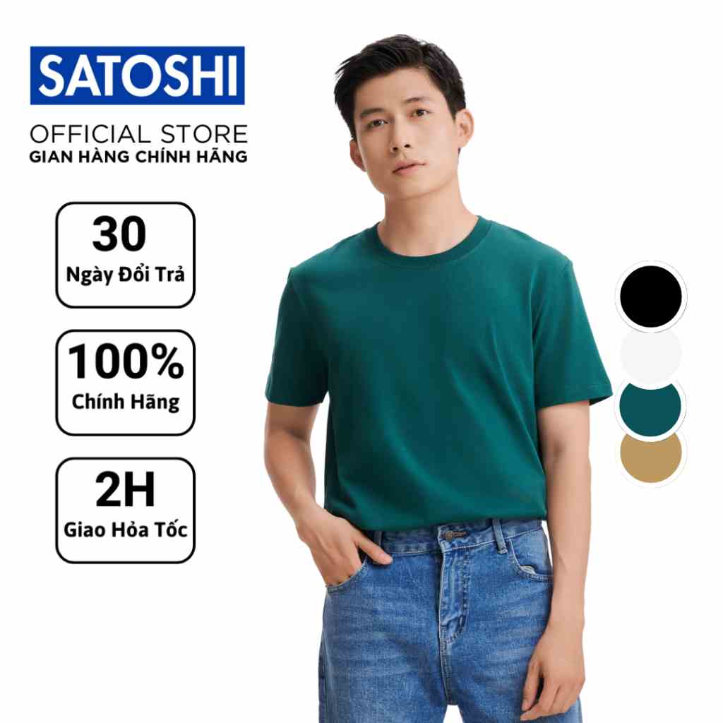 Áo thun nam Satoshi SATS96 cổ bo zip tay ngắn chất thun single 270GSM 4 màu trẻ trung, thanh lịch