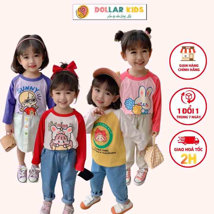 Áo Thun Dài Tay Bé Gái Dollarkids Dành Cho Trẻ Em Từ 10kg Đến Size Đại