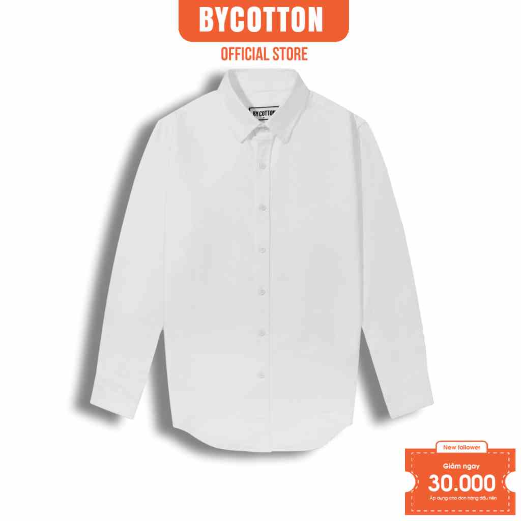 [Mã BYCO300T8 giảm 30% đơn 0K] Áo Sơ Mi Nam Dài Tay Trắng Phiên Bản Cao Cấp BY COTTON Premium Oxford White Shirt