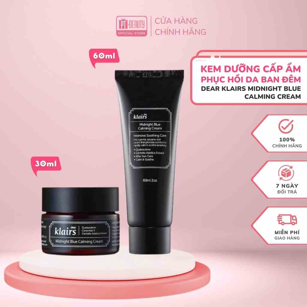 [Mã BMLTB200 giảm đến 100K đơn 499K] Kem dưỡng cấp ẩm phục hồi da ban đêm Dear Klairs Midnight Blue Calming Cream