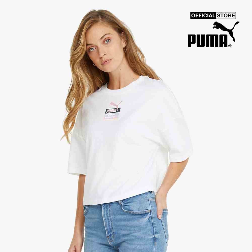 PUMA - Áo thun nữ tay ngắn Brand Love Oversized 534350-52