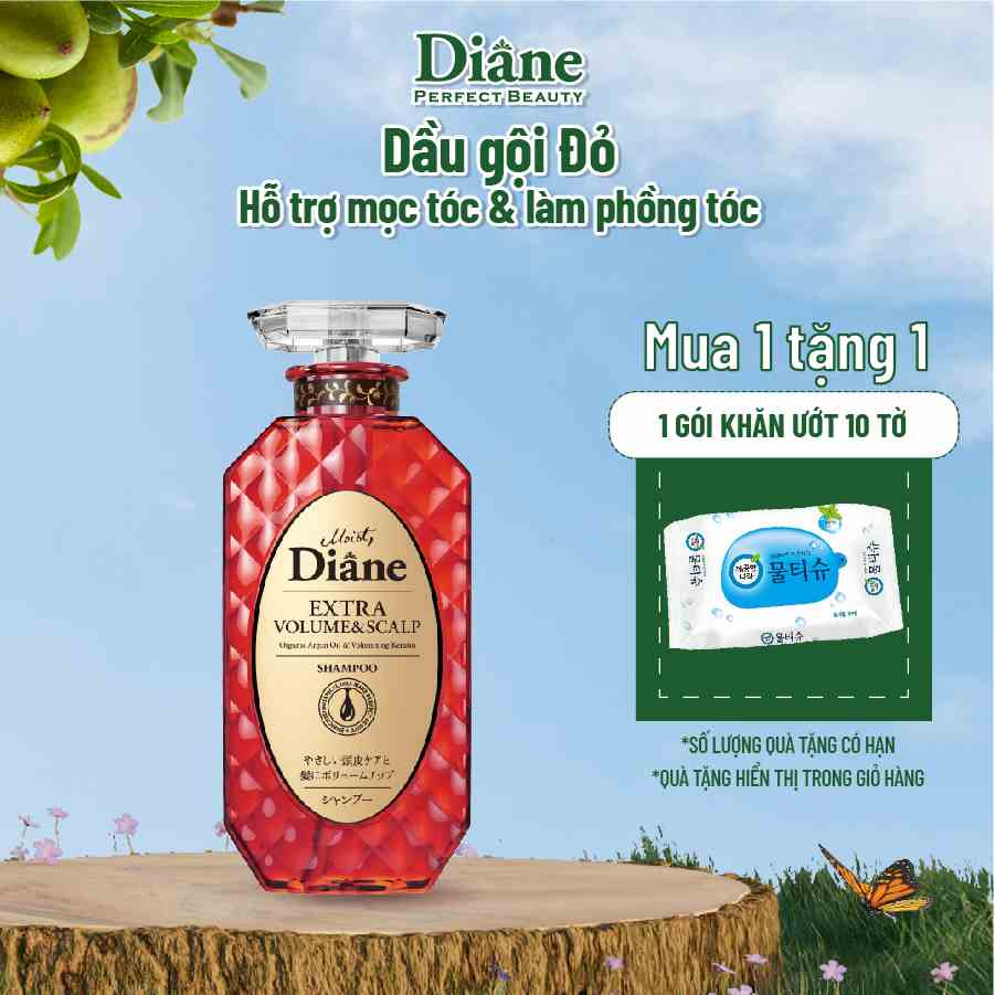 [Mã BMLTB35 giảm đến 35K đơn 99K] Dầu gội hỗ trợ mọc tóc & làm phồng tóc Moist Diane Extra Volume & Scalp - 450ml