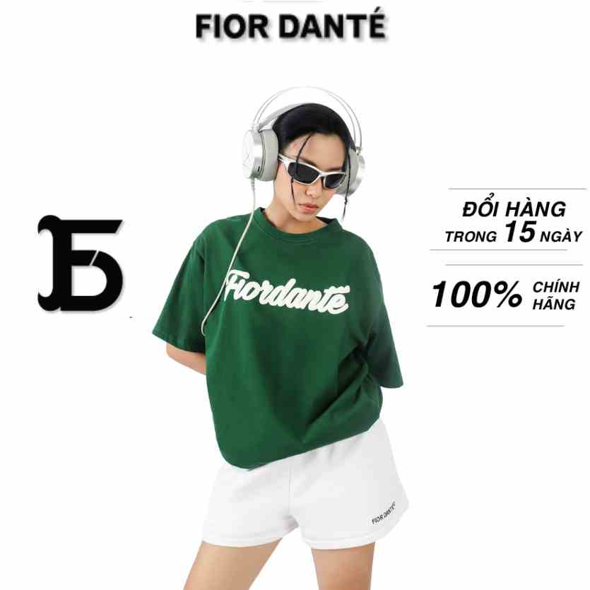 Áo thun Nữ Local Brand Unisex FIOR EMBOSS T form rộng FIOR DANTÉ Màu Xanh 100% Vải Cotton Co Dãn, Thoáng Mát