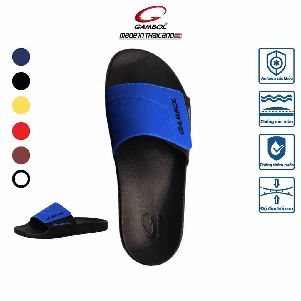 Dép Thái Lan nam quai ngang khóa xé dán siêu nhẹ siêu êm GAMBOL - GM43106 size 36,37,38,39