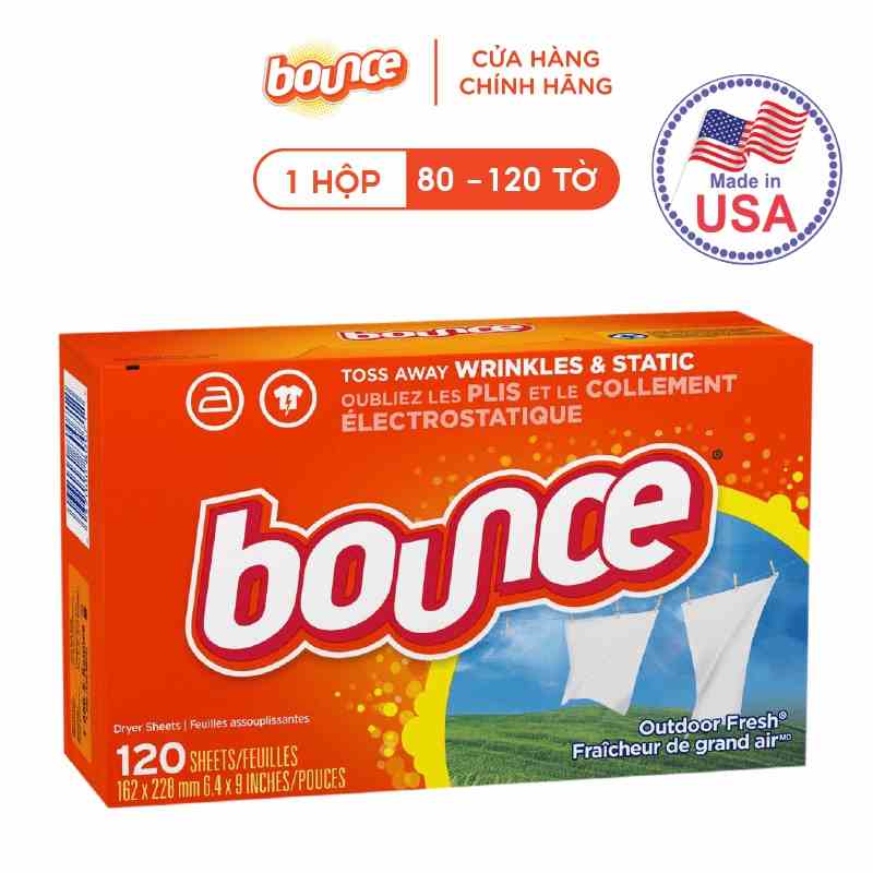 (Hàng nhập khẩu USA) Giấy sấy thơm quần áo Bounce Sheets Fresh Linen 80 | 120 tờ