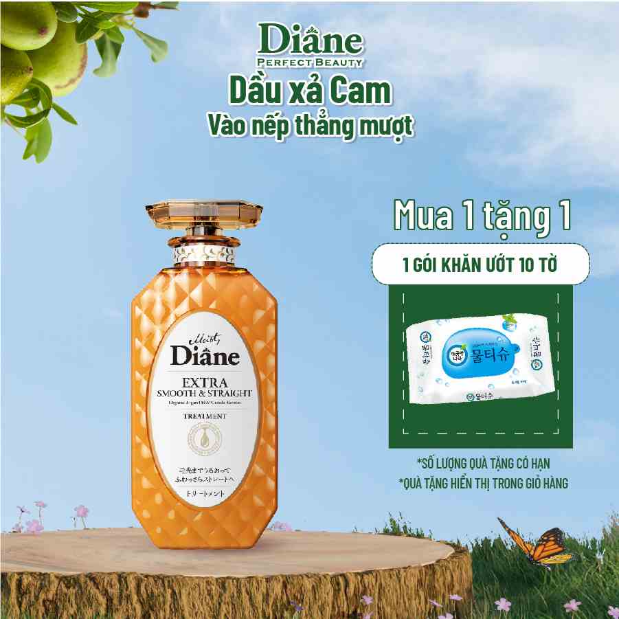 [Mã BMLTB35 giảm đến 35K đơn 99K] Dầu xả vào nếp thẳng mượt Moist Diane Extra Straight 450ml