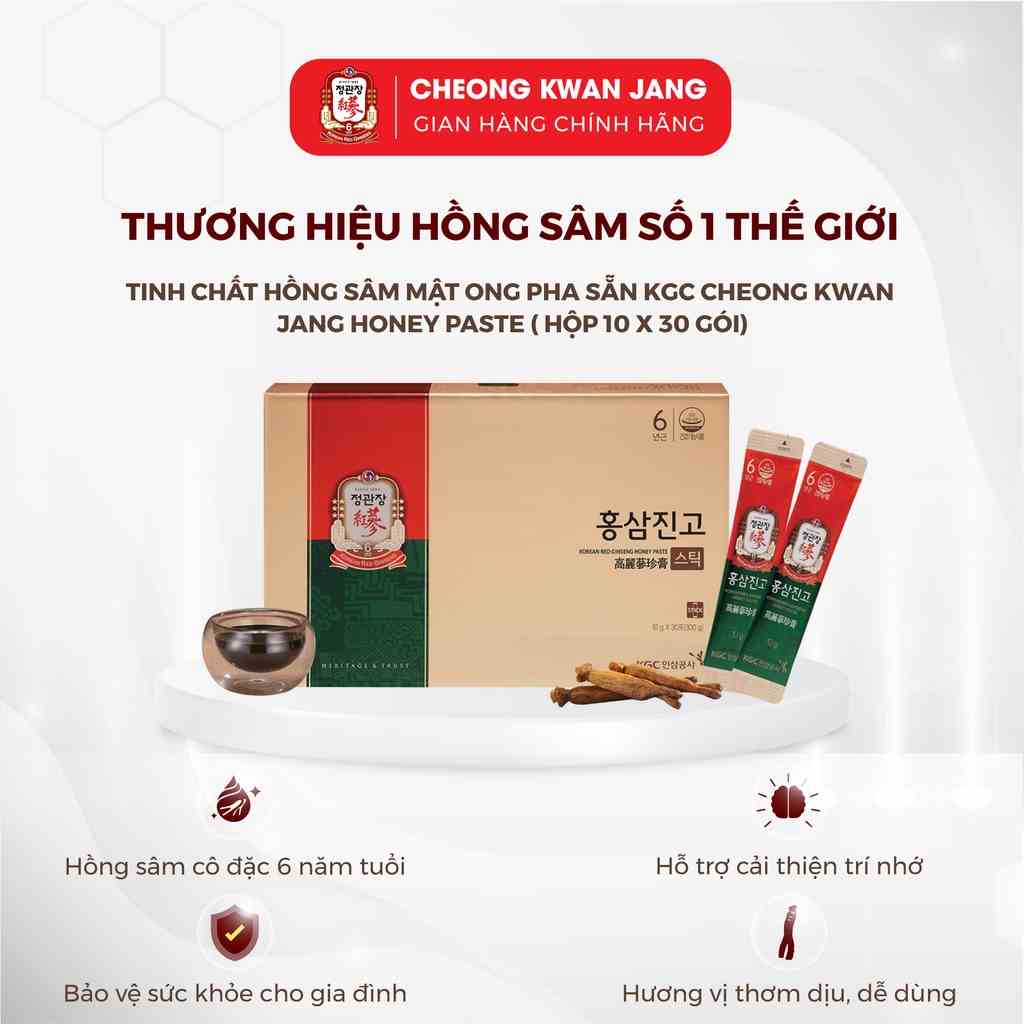 Hồng Sâm Mật Ong Pha Sẵn KGC Cheong Kwan Jang Honey Paste (10g x 30 gói)