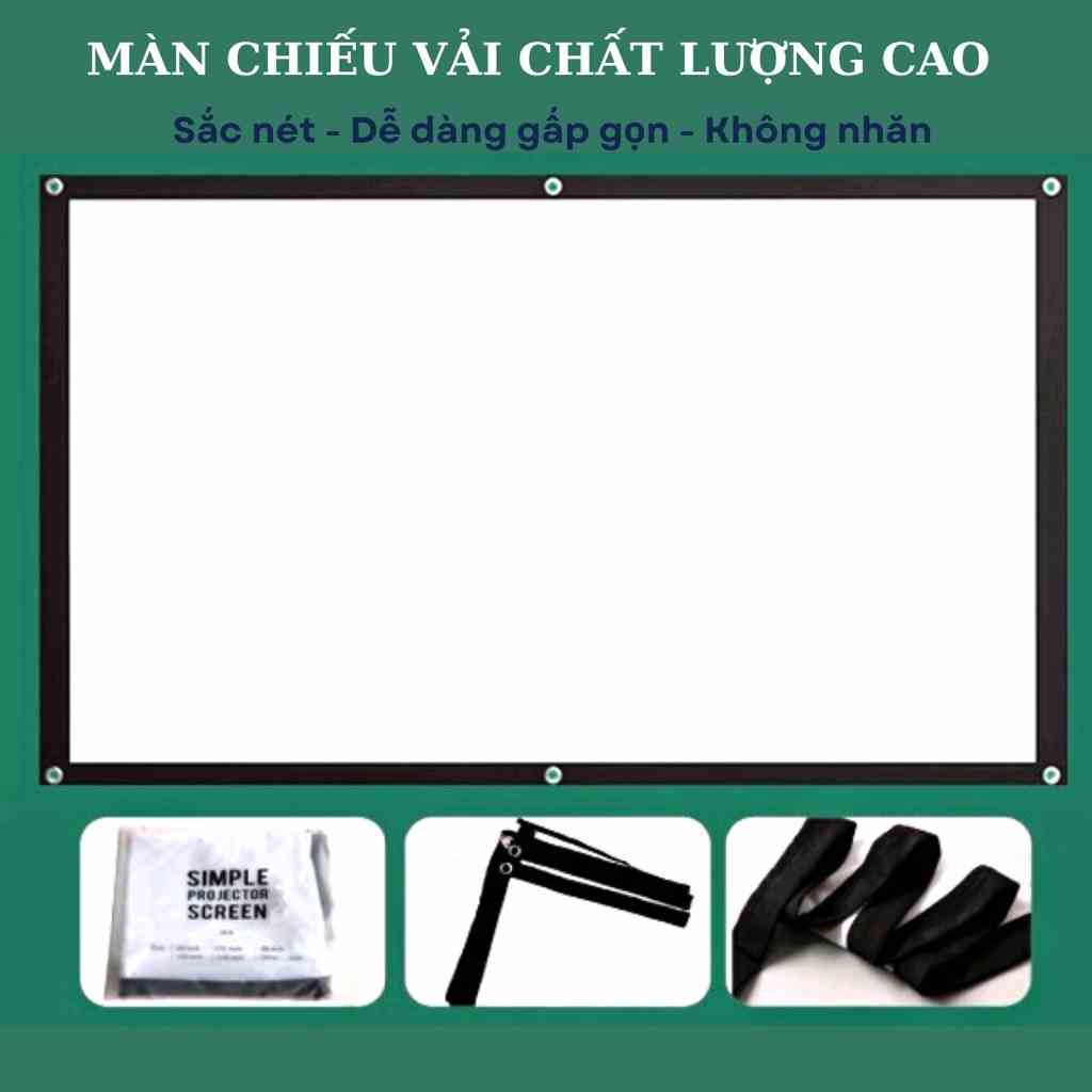 Màn chiếu treo tường 100inch dễ sử dụng hình ảnh chiếu sắc nét vải màn bền bỉ có thể gấp lại không nhăn