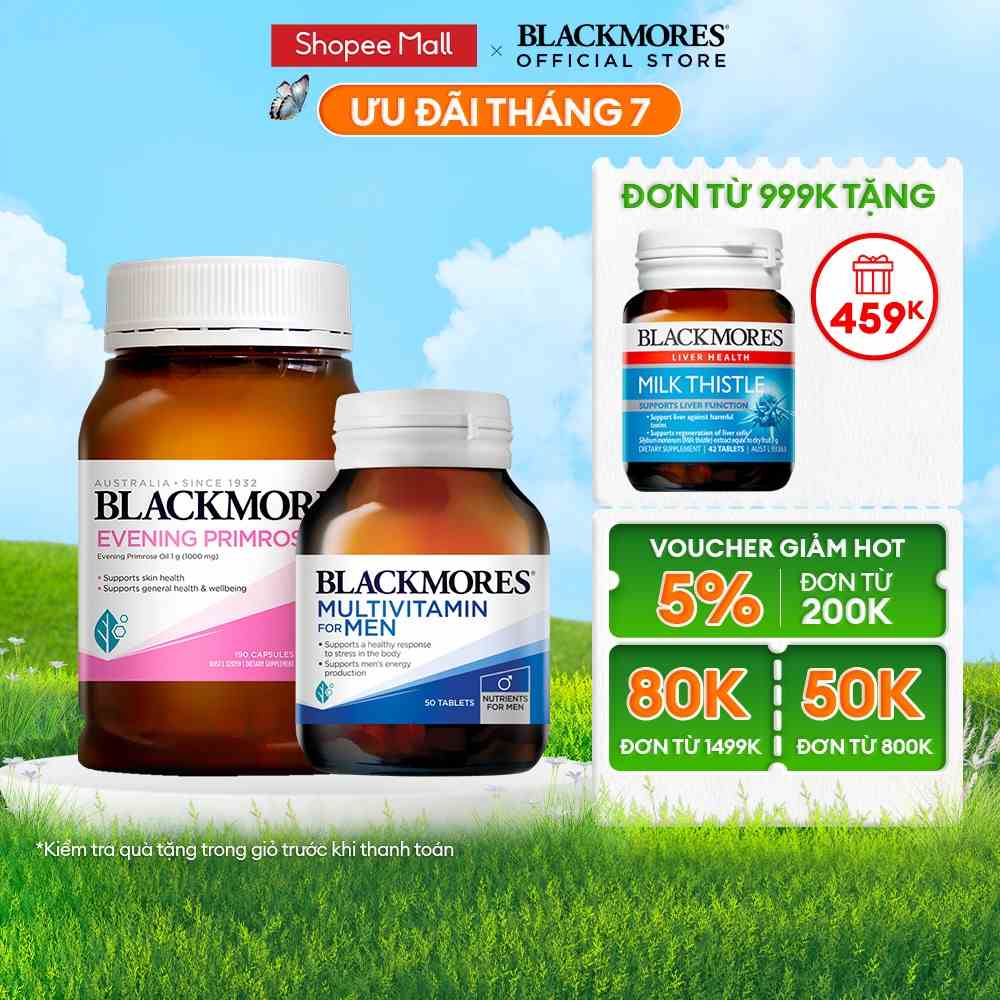 Combo Tinh Dầu Hoa Anh Thảo Blackmores Evening Primrose Oil & Vitamin Tổng Hợp Nam Giới Blackmores Multivitamin For Men