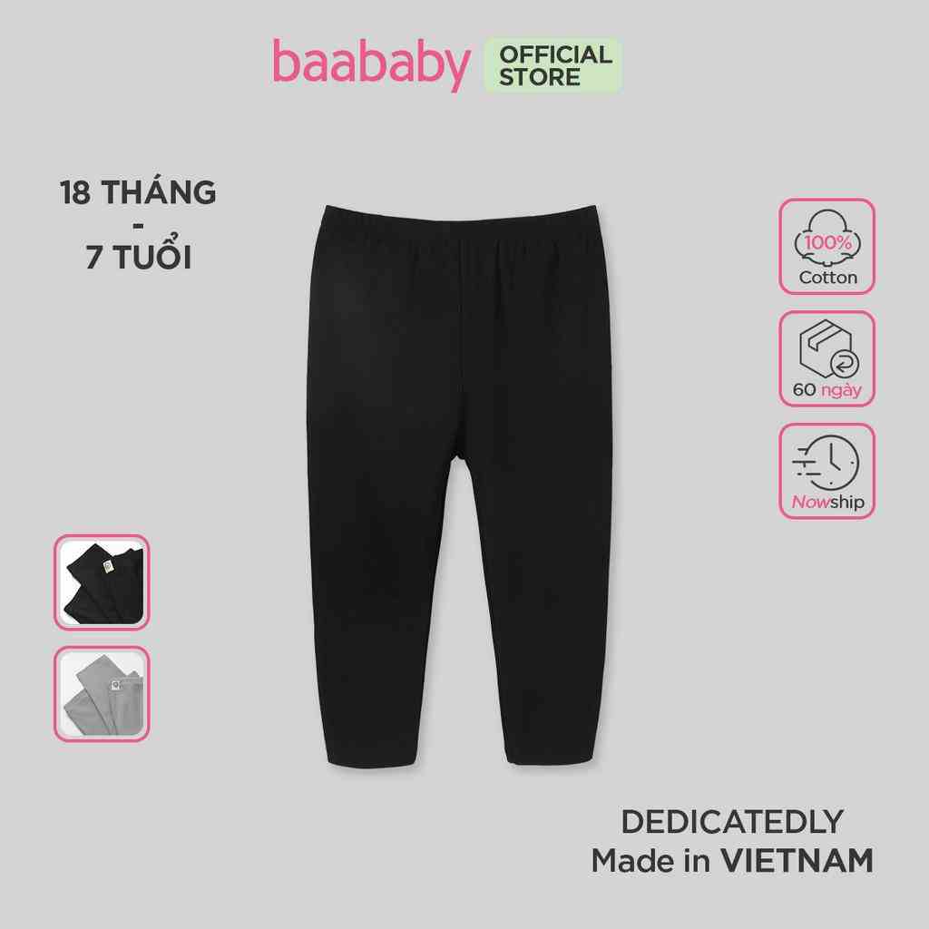 Quần legging bé gái dài cho bé từ 1 tuổi - 7 tuổi chất thun gân thoáng mát Baa Baby - GT-QU29D-01