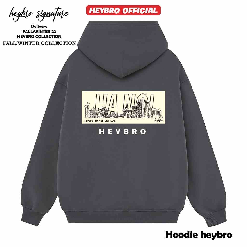 [Mã BMLTB35 giảm đến 35K đơn 99K] Áo hoodie nam nữ / Hoodie Unisex nỉ bông cotton local brand HEYBRO nhiều màu in HÀ NỘI