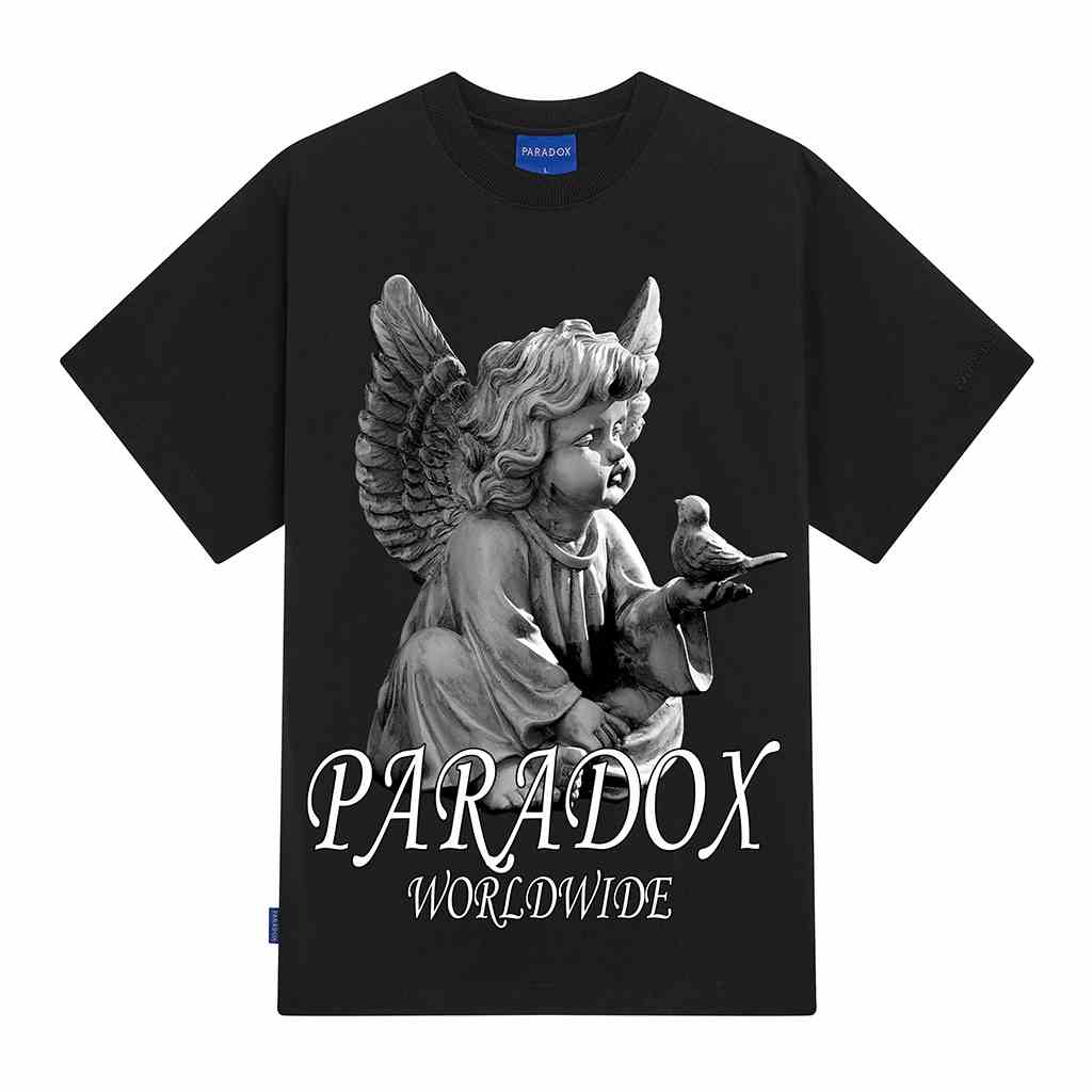 Áo thun form rộng Paradox tay lỡ - Unisex - In hình - WHISPERER TEE - Đen, Trắng