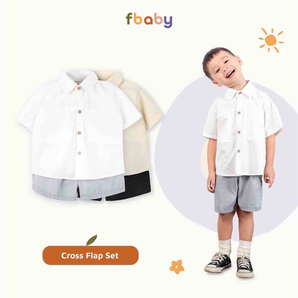 Bộ sơ mi hè bé trai túi hộp vạt chéo Fbaby - FB016