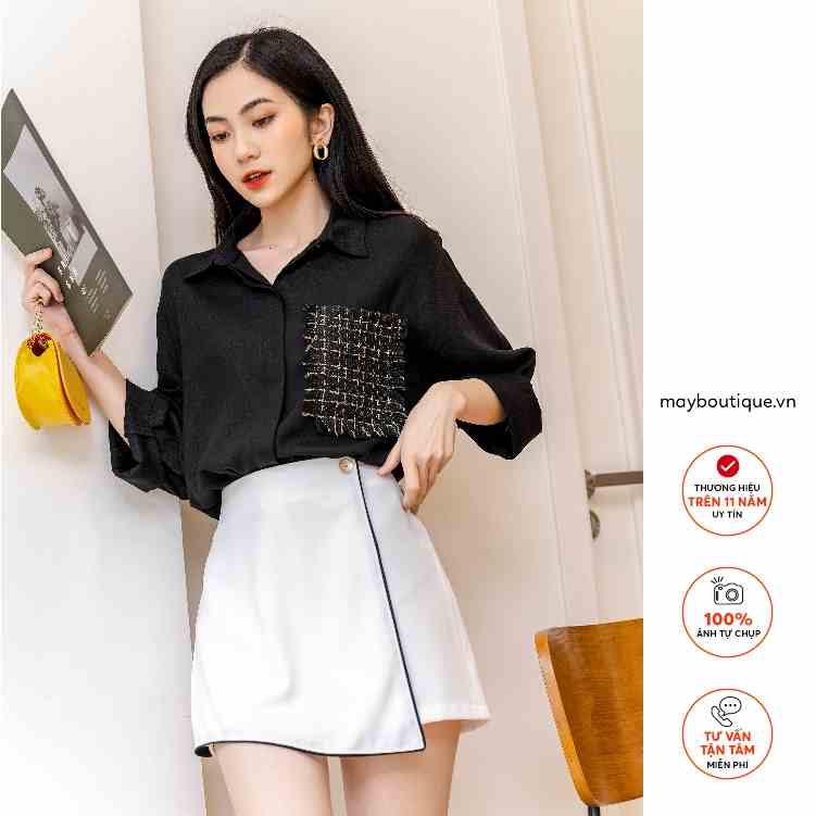 [Mã BMLTB200 giảm đến 100K đơn 499K] Quần giả váy May Boutique Skirt 1 khuy viền lé CMN21O_102.005