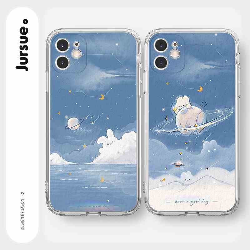 Ốp lưng JURSUE mềm chống sốc hình dễ thương đẹp độc lạ Cho iPhone Case 14 13 12 11 Pro Max SE 2020 X XR XS ip 8 7 Plus Clear Casing Y3231