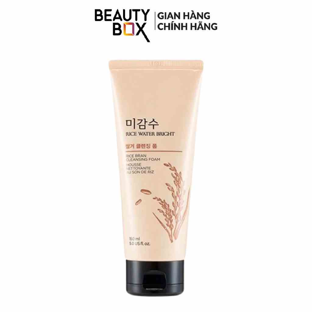 Sữa Rửa Mặt Làm Sáng Da Có Hạt THE FACE SHOP Rice Water Bright Rice Bran Foaming Cleanser150ml