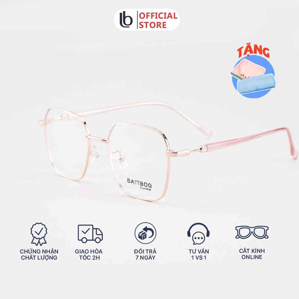 Kính mắt nam nữ gọng kim loại lục giác thời trang LB Eyewear 72351, chống tia UV 400, phù hợp cho mọi khuôn mặt