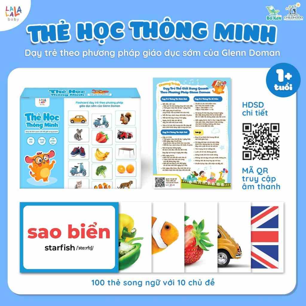 Shop Bố Ken LALALA BABY Bộ Thẻ Học Glenn Doman Song ngữ Anh Việt - Thế Giới Xung Quanh 100 Thẻ