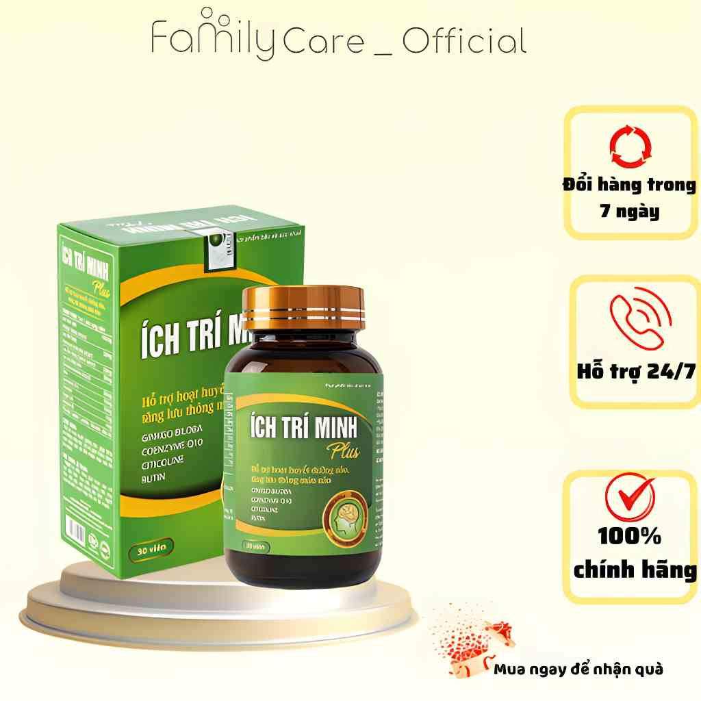 Ích Minh Trí Plus - Hộp 30 viên- Hỗ trợ hoạt huyết dưỡng não, giúp tăng lưu thông máu não; giảm thiểu năng tuần hoàn não