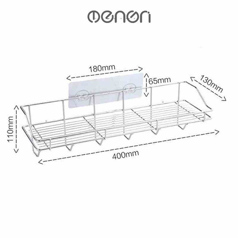 Kệ Nhà Tắm Dán Tường INOX 304 Treo Dầu Gội Mỹ Phẩm Sữa Tắm Kèm Miếng Dán Tường - OENON