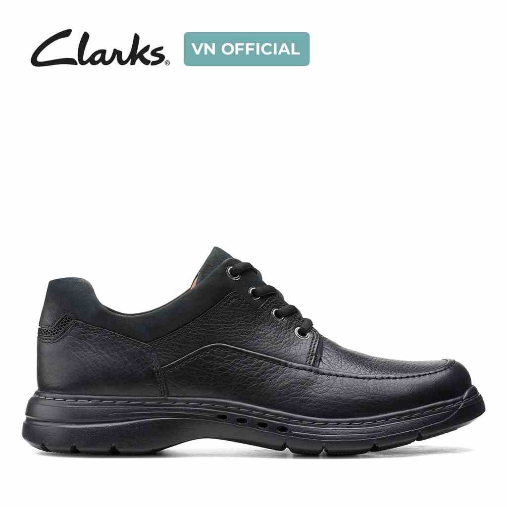 [Mã BMLTA35 giảm đến 35K đơn 99K] Giày Tây Da Nam CLARKS Un BrawleyLace Màu Black Tumbled