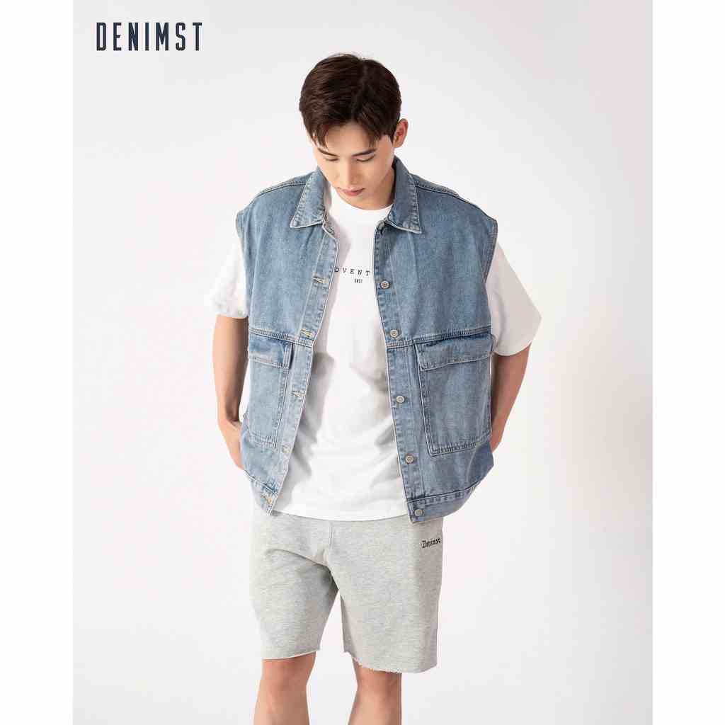 Áo Khoác Gile Bò Nam Cao Cấp DENIMST 1018 Chất Jean, Dáng Suông