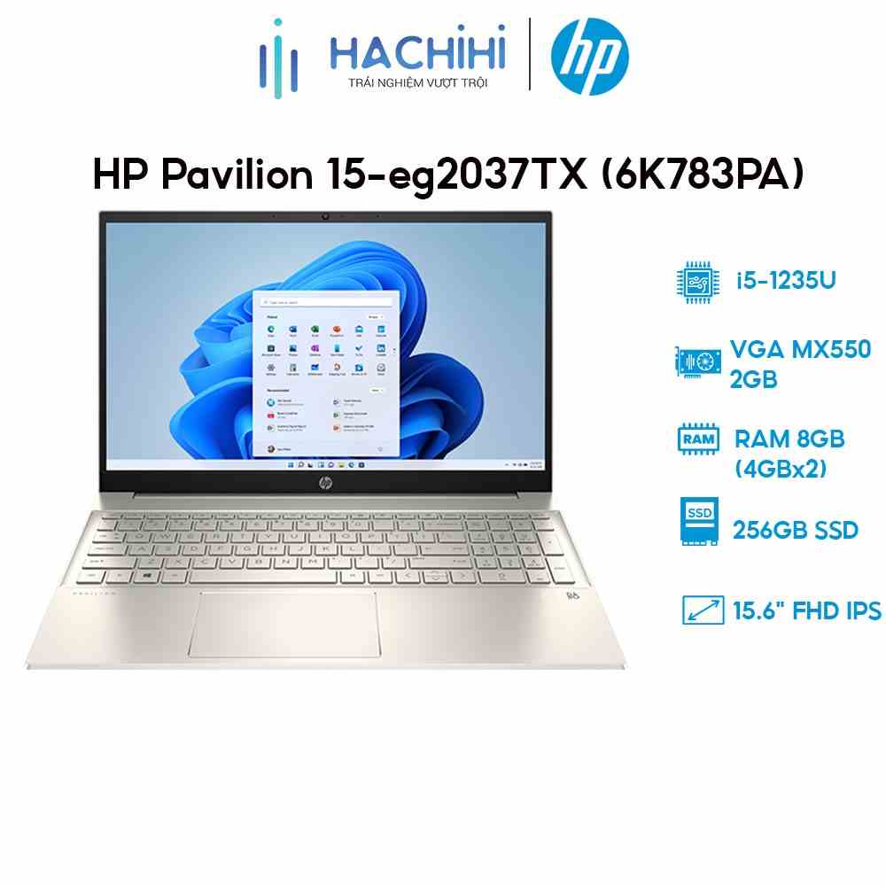 Laptop HP Pavilion 15-eg2037TX (6K783PA) (i5-1235U | 8GB | 256GB | VGA MX550 2GB | W11)