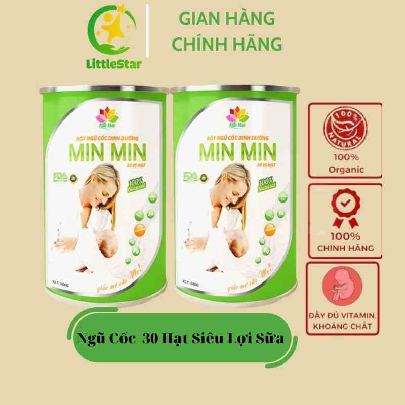 2 Hộp Ngũ Cốc 30 Hạt Min Min 500G/ Hộp Siêu Lợi Sữa Giành Cho Mẹ Sau Sinh