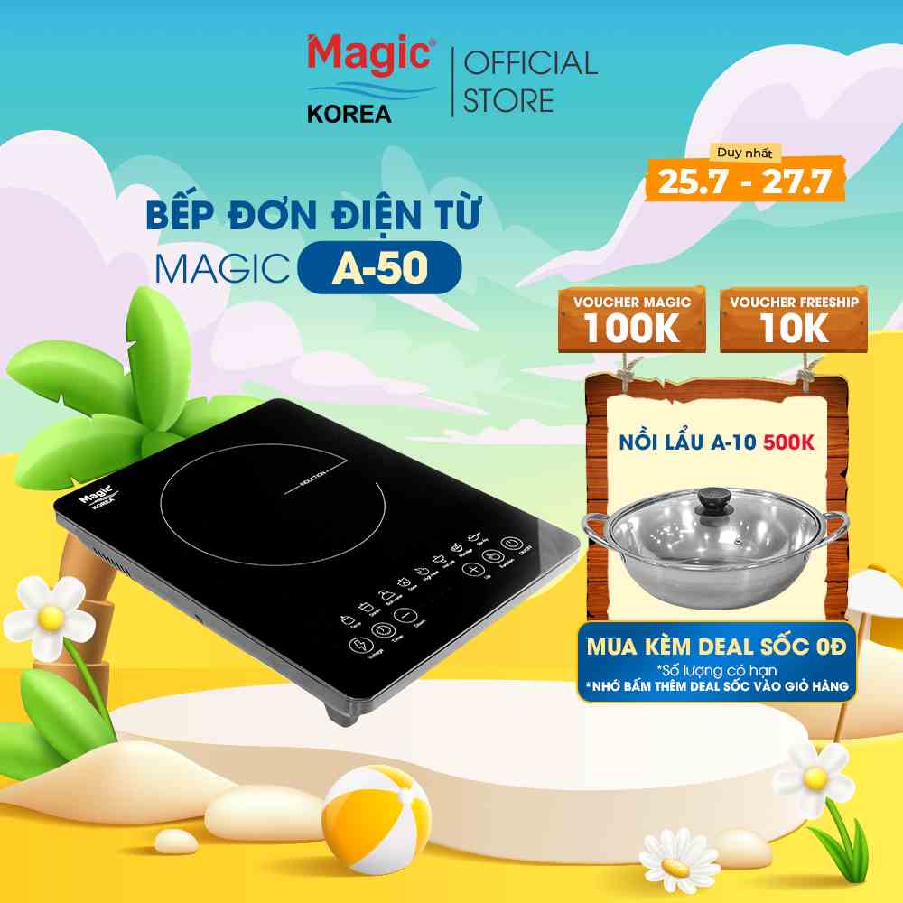 Bếp điện từ Magic Korea A-50,8 chức năng nấu tự động,Bảo hành chính hãng