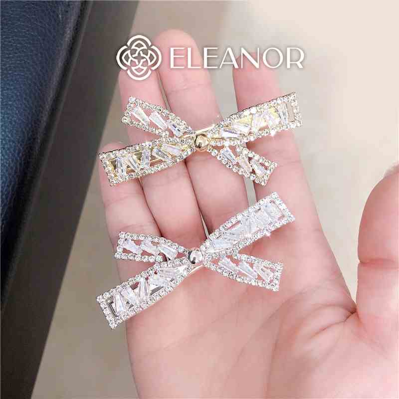 Kẹp tóc mái nữ Eleanor Accessories hình nơ đính đá phong cách Hàn Quốc phụ kiện tóc 4431