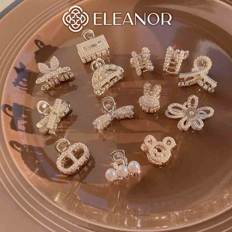 Kẹp tóc nữ mini Eleanor Accessories càng cua đính ngọc trai nhân tạo phụ kiện tóc Hàn Quốc 4368