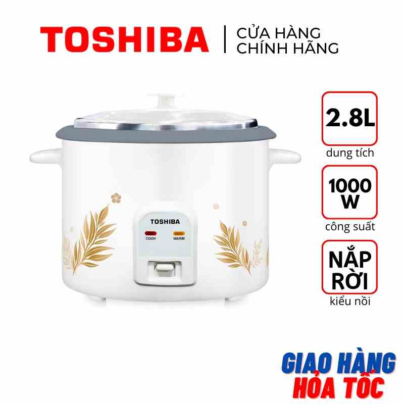 Nồi cơm điện nắp rời 2.8 lít Toshiba RC-28MH1PV(G) - Hàng chính hãng