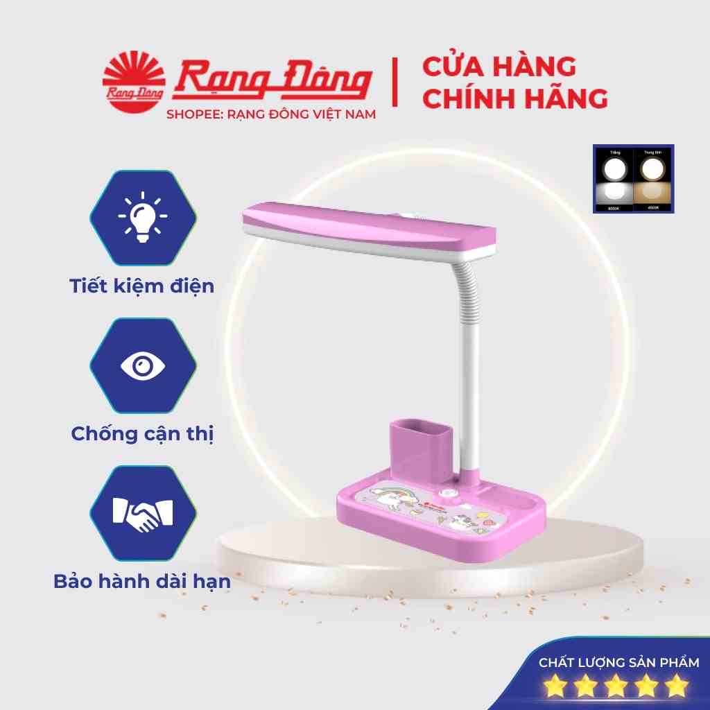 [Mã BMLTA35 giảm đến 35K đơn 99K] Đèn học Rạng Đông chống cận 5W, Model RDRL01.V2