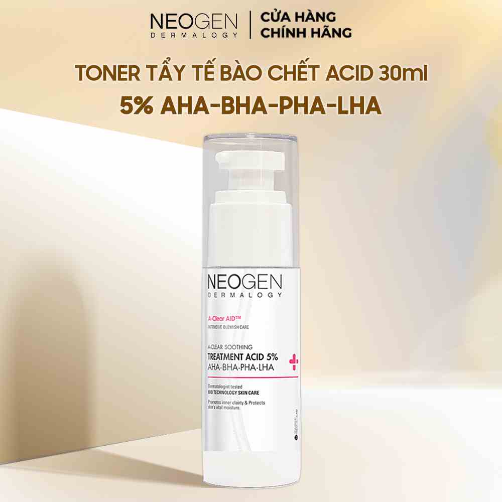 Toner Tẩy Tế Bào Chết 5% PHA - AHA - LHA - BHA Dưỡng Sáng Ngừa Mụn Neogen Dermalogy Treatment Acid 30ml